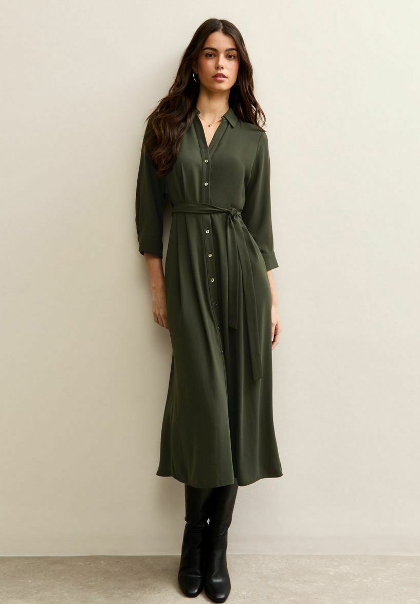 Long Sleeve Midi Blouse Dress